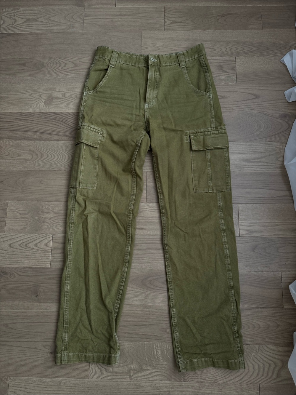 Zara Olive Cargo Trousers